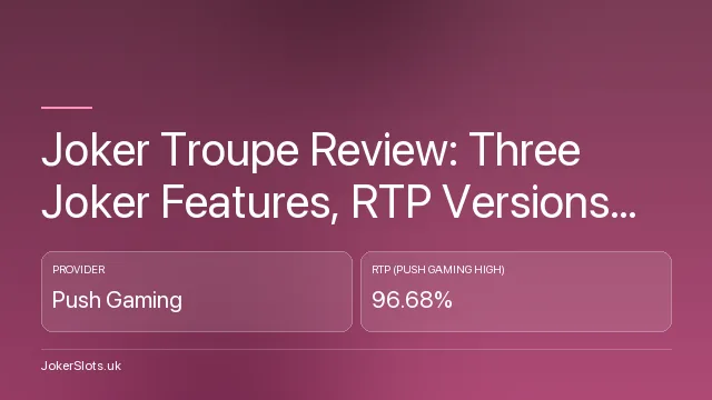 Joker Troupe Review: Three Joker Features, RTP Versions and Max Win