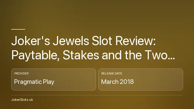 Joker's Jewels Slot Review: Paytable, Stakes and the Two RTP Versions